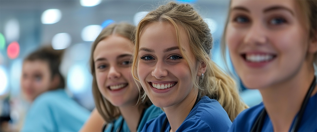 A smiling team of skilled nurses.